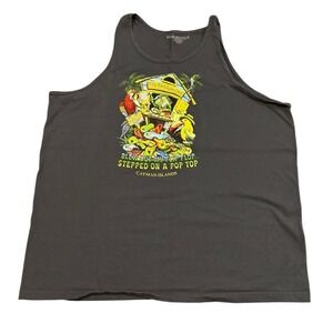Margaritaville Tank Top Gray Cayman Islands Flip Flop Graphic Mens XXL